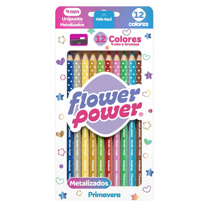 Colores Metalizados Flower Power x12 | Brillo Creativo