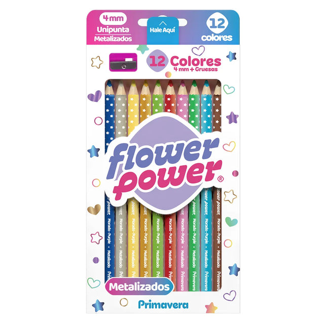 Colores Metalizados Flower Power x12 | Brillo Creativo