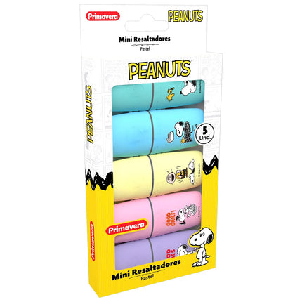 Mini Resaltadores Snoopy x5 | Colores Pastel y Compactos