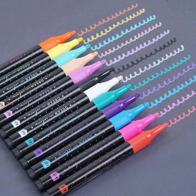Marcadores Acrílicos Kiut x12 | Colores Intensos Creativos