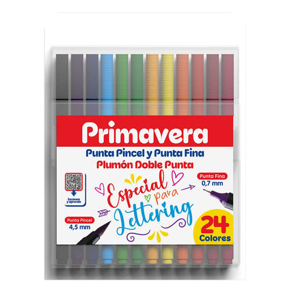 Plumón Doble Punta para Lettering x24 | Colores Vibrantes