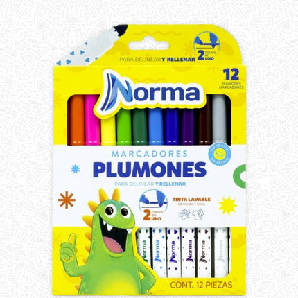 Plumones Lavables x12 | Colores para Dibujar y Crear