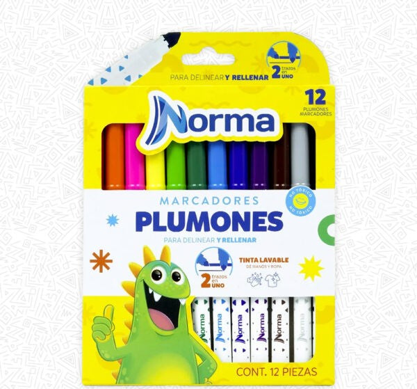 Plumones Lavables x12 | Colores para Dibujar y Crear