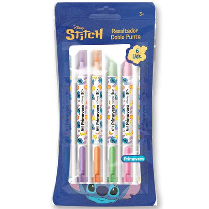 Resaltadores Doble Punta Stitch x6 | Colores Pastel