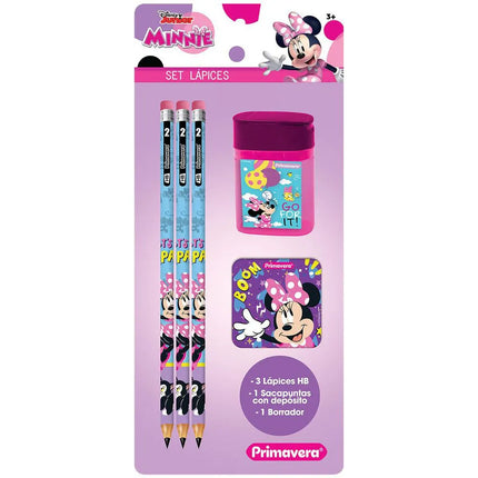 Set Lápiz x3 + Borrador + Sacapunta | Kit Niña