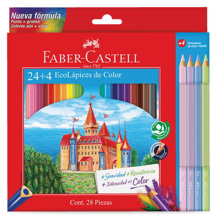 Colores 4mm x24 +4 Pastel | Set Profesional para Dibujar