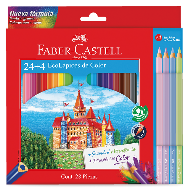 Colores 4mm x24 +4 Pastel | Set Profesional para Dibujar