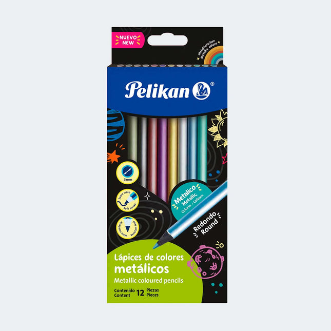 Lápices de Colores Metálicos x12 | Efecto Brillante