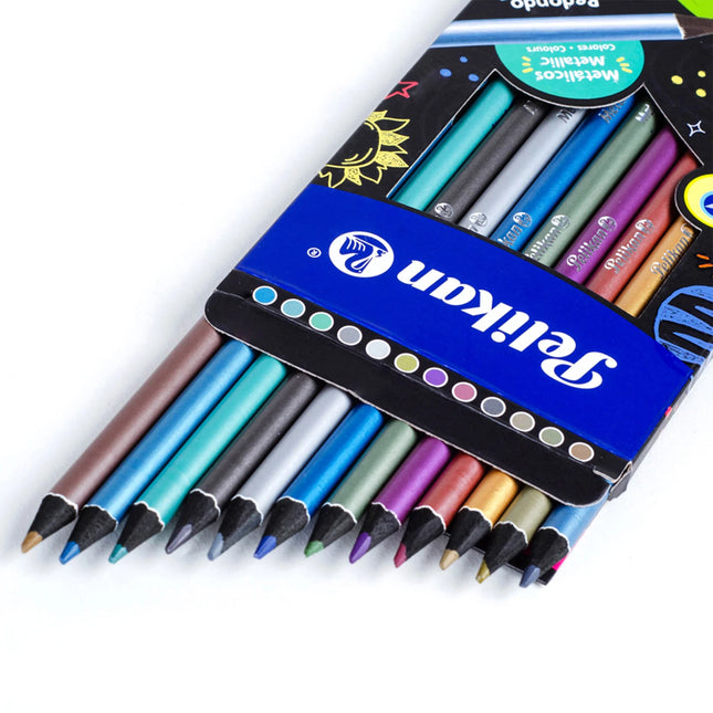 Lápices de Colores Metálicos x12 | Efecto Brillante