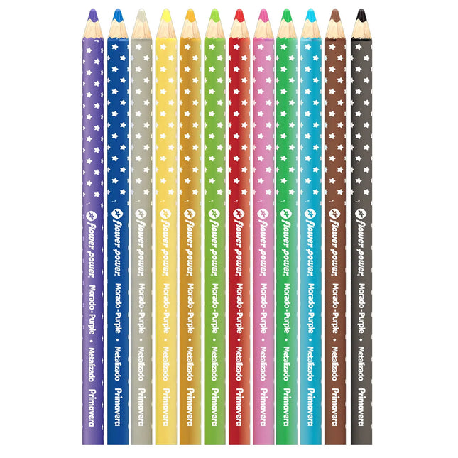 Colores Metalizados Flower Power x12 | Brillo Creativo