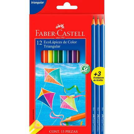 Color Triangular X12 +3 Lápiz Faber-Castell | Set Escolar