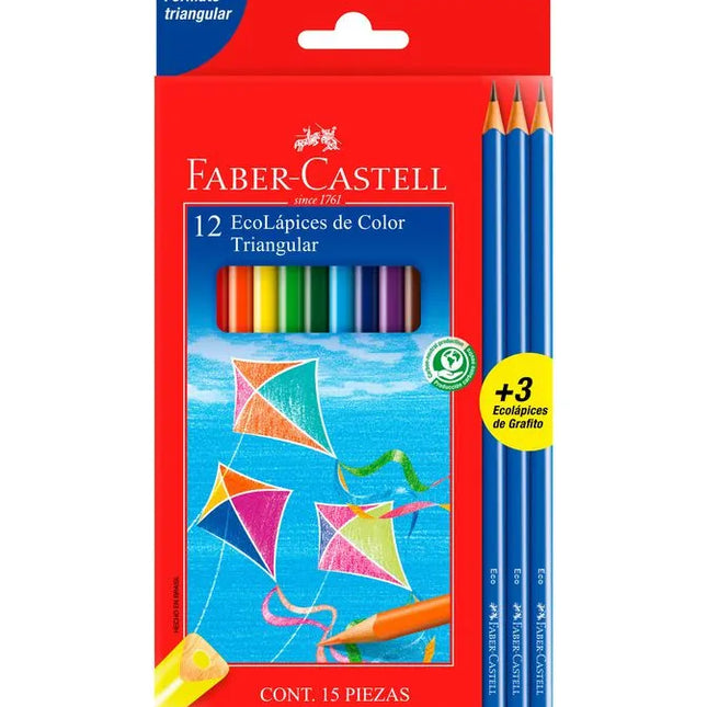 Color Triangular X12 +3 Lápiz Faber-Castell | Set Escolar