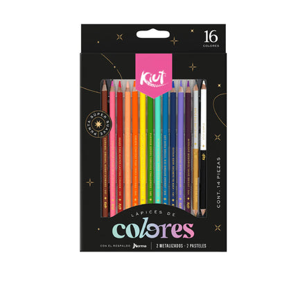 Lápices de Colores x16 Kiut | Set Escolar Creativo y Vibrante