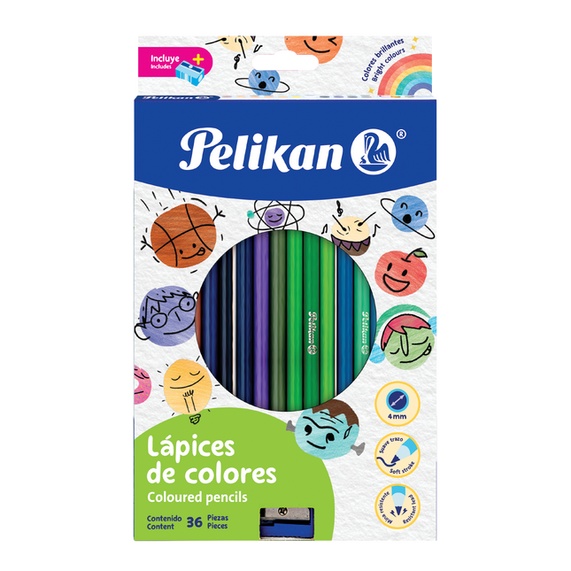 Lápices de Colores x36 Pelikan | Colores Intensos
