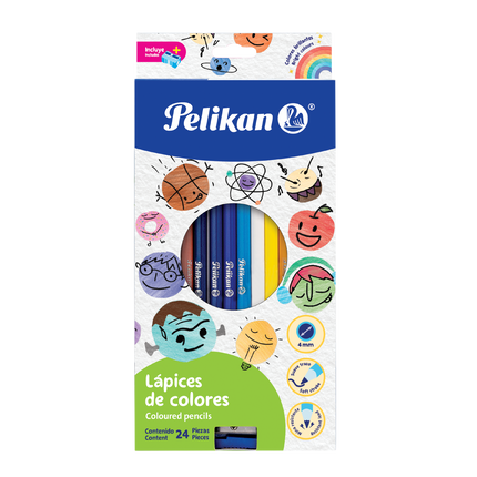 Lápices de Colores x24 Pelikan | Colores Intensos