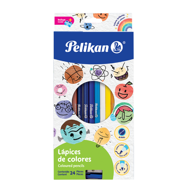 Lápices de Colores x24 Pelikan | Colores Intensos
