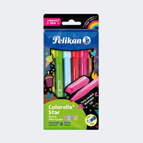 Plumones Colorella Star Neon x6 Pelikan