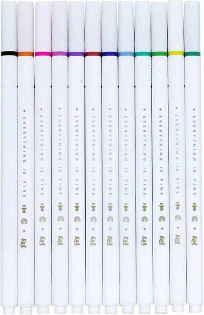 Fineliners Colores Lindos x12 Kiut | Trazos Precisos