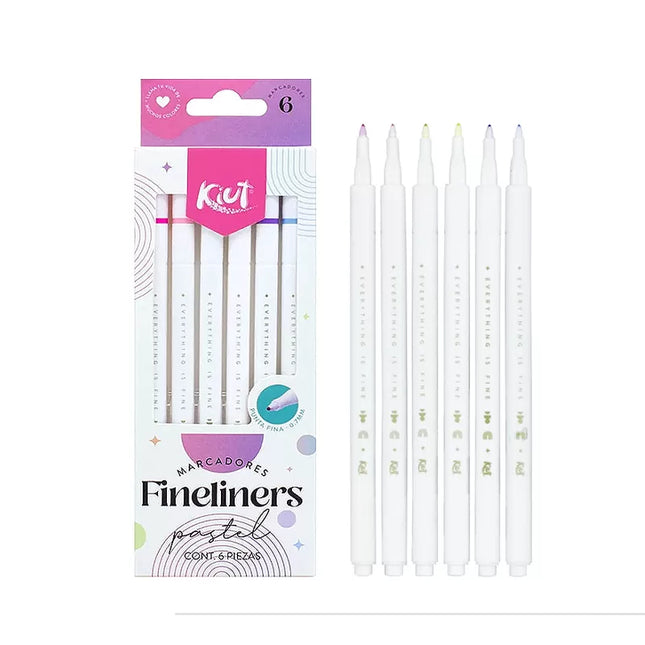 Fineliners Pastel x6 Kiut | Colores Suaves y Precisos