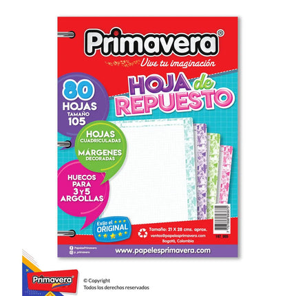 Hojas de Repuesto Cuadriculadas