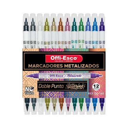 Marcadores metalizados doble punta
