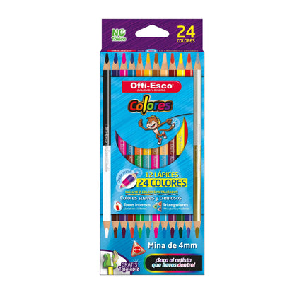 Colores Triangulares Doble punta 12 lápices / 24 colores