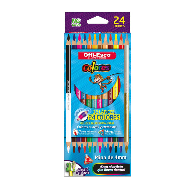Colores Triangulares Doble punta 12 lápices / 24 colores
