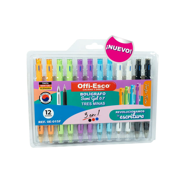 Bolígrafo semi gel 0.7 m tres minas