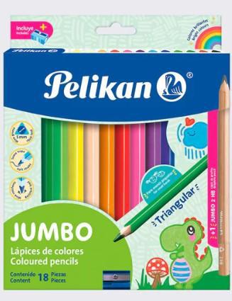 Lápices de colores jumbo x 18