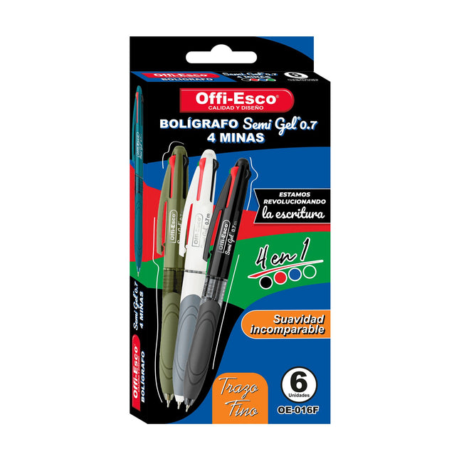 Bolígrafo OE-016F 4 en 1 0.7 mm Colores Tradicionales