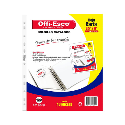 Bolsillo catálogo carta de 40 micras