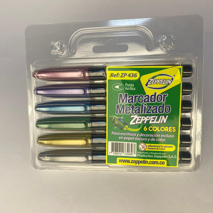 marcador metalizado x6 zp436 zeppelin pc*120