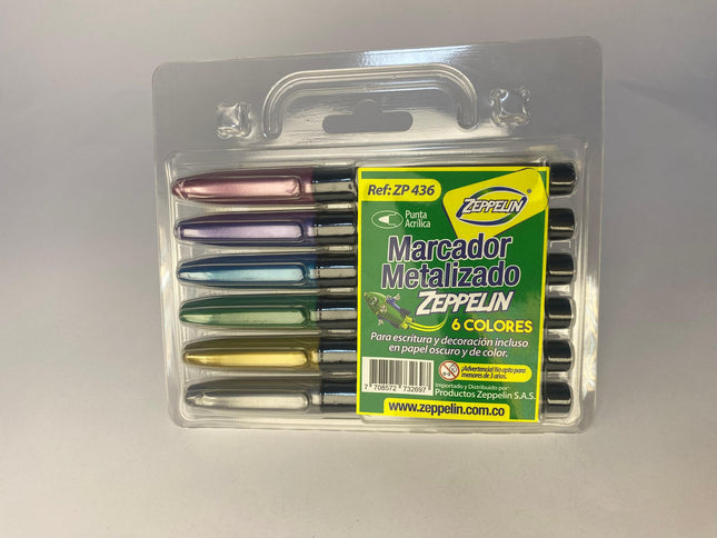 marcador metalizado x6 zp436 zeppelin pc*120