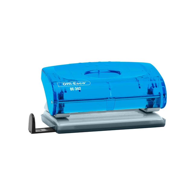 Perforadora 2 huecos pequeña Plástica – metálica colores translúcidos