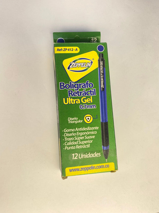 Boligrafo rectractil ultra gel 0,7 mm ZP412-A