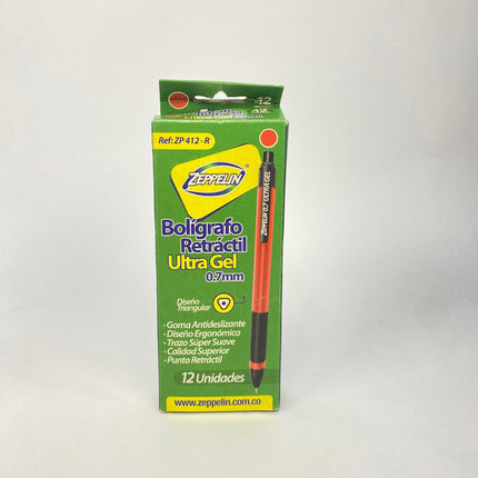 Boligrafo rectractil ultra gel 0,7 mm ZP412-R