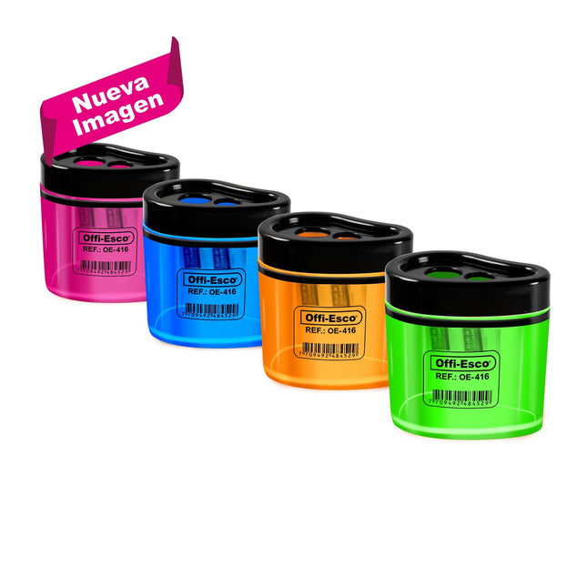 Tajalápiz doble servicio translúcido