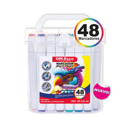 Marcador permanente multi-trazo x 48 Unds.
