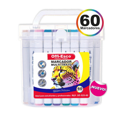 Marcador permanente multi-trazo x 60 Unds