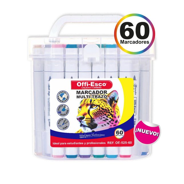 Marcador permanente multi-trazo x 60 Unds