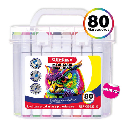 Marcador permanente multi-trazo x 80 Unds
