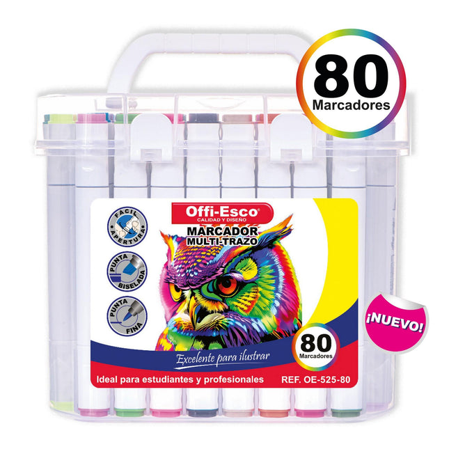 Marcador permanente multi-trazo x 80 Unds