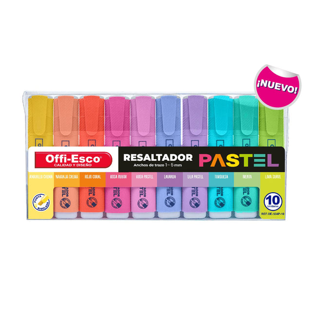 Resaltador pastel cuerpo plano OE-534p-10