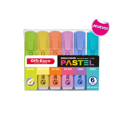 Resaltador pastel cuerpo plano OE-534P-6