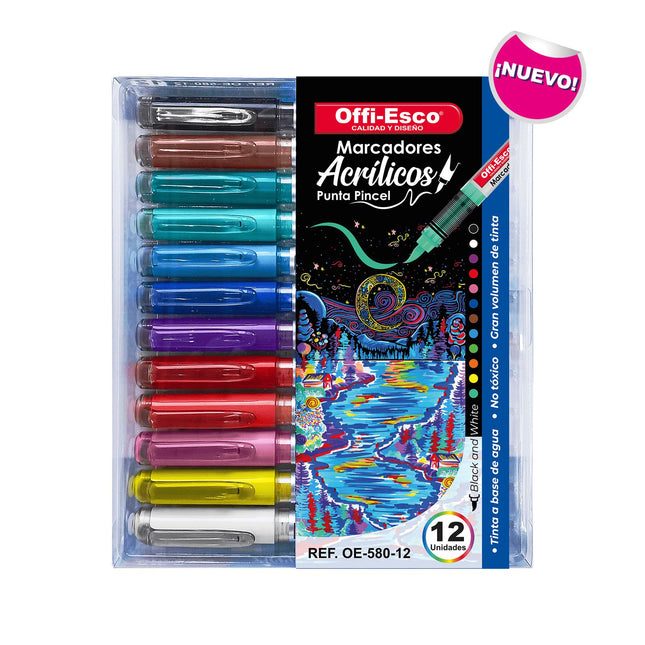 Marcadores Acrílicos Punta Pincel Oe-581