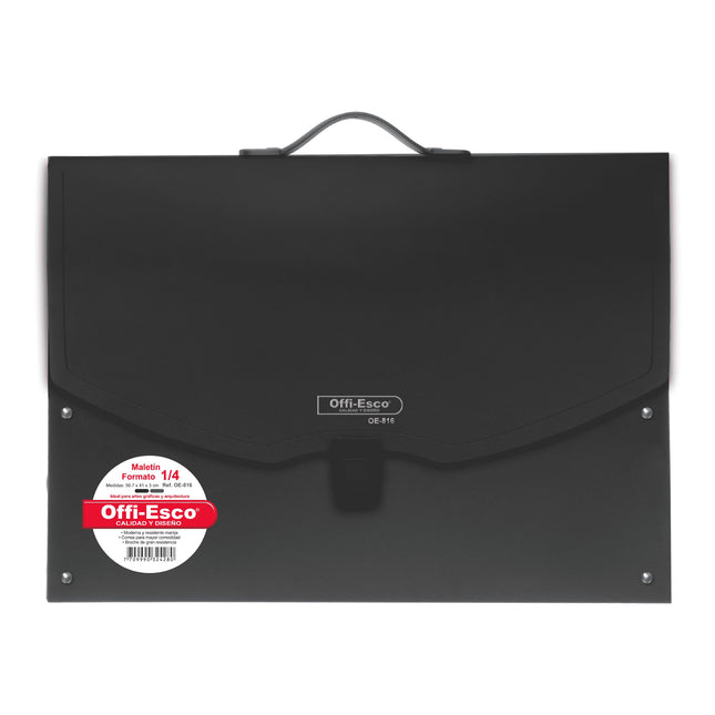 Maletín formato 1/4 con manija y correa 56.7 x 41 x 3 cm