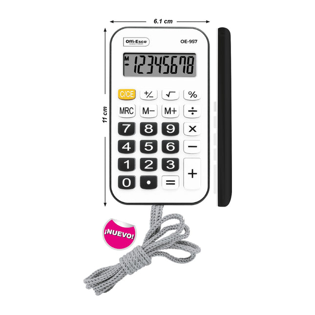 Calculadora de bolsillo con cordón 8 dígitos