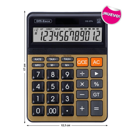 Calculadora electrónica 12 dígitos