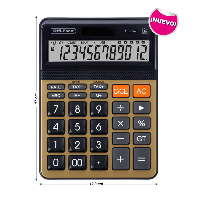 Calculadora electrónica 12 dígitos