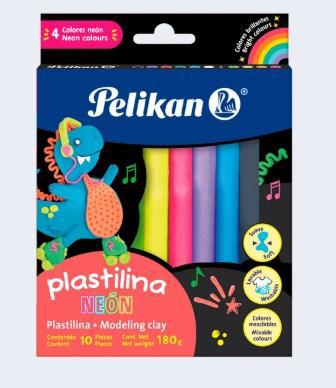 plastilina C/10 barras col neón
